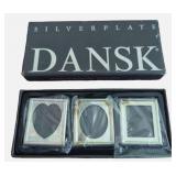 Dansk set of 3 Silverplate mini photo frames