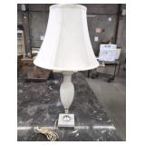 Antique glass and marble base table lamp.