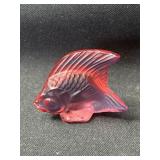 Lalique grenadine crystal fish in box