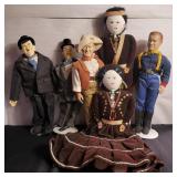 Group of dolls, Native American & celebrities