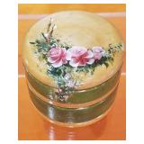 vintage hand painted lacquer wooden