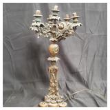 Antique Victorian brass ornate candelabra lamp