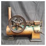 Antique metal steam engine model marked "F. Huhn"