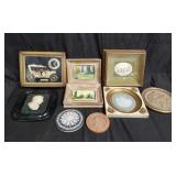 Group of wall art, plaques, etc.