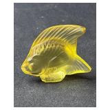 Lalique yellow crystal fish