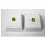 3.25ctw pair of Peridot gemstones quantum cut