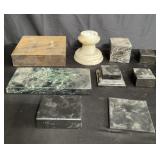 Group of marble and stone bases