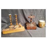 Group of antique wood items