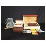 Group of vintage transistor radios and accessories