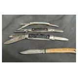 Group of 4 pocket knives