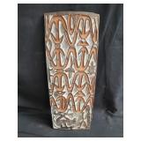 Hand-painted tribal carved wood plaque