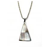 Sterling silver necklace & modernist shell pendant