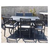 Aluminum patio set - rectangle table & 6 chairs