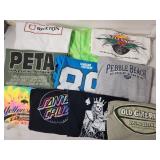 10 mens graphic tees, various sizes