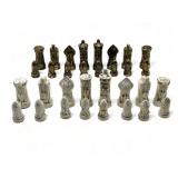 Mid century weighted ceramic chess set