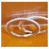 Twin sterling silver rings with cz diamonds in