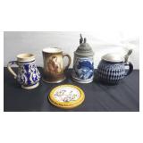 Group of beer steins, Royal Bonn, Marzi & Remy,