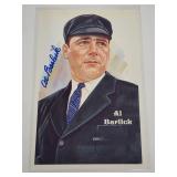 1989 Perez Steele HOF postcard Al Barlick signed