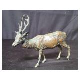 Bronze dear figure, 7" l. x 2 " w. x 5 1/2" h.