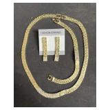 Set of earrings, bracelet and necklace