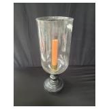 Vintage marble base glass hurricane candle holder