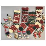 Lot of 4 knit Christmas stockings and