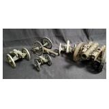 Group of brass canon figures
