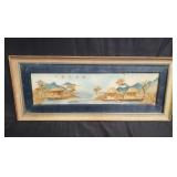 Vintage Asian mixed media cork art