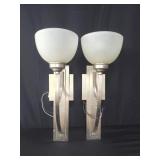 Contemporary metal & frosted glass electric