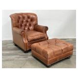 Vintage leather chesterfield lounge chair &