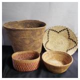 Group of Native American hand woven baskets &