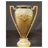 Copper trophy vase, 12 1/2" h. x 8 1/2" d.