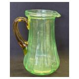 Vintage uranium glass pitcher