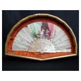Handpainted mother of pearl fan