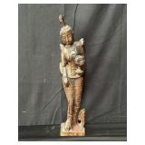 Vintage carved wood Guanyin statue