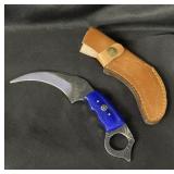 Karambit carbon steel fixed blade knife