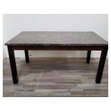 Faux marble top & wood dining table