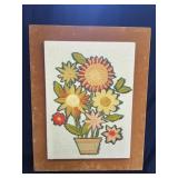 Embroidered floral art