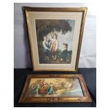Pair of vintage framed lithographs