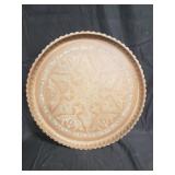 Moroccan style brass/ copper engraved round tray