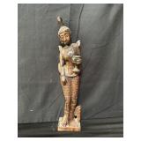 Vintage carved wood Guanyin statue