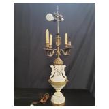 Vintage brass and porcelain lamp