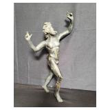 Bronze dancing faun statue