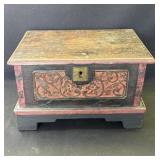 Antique Asian style wood storage box