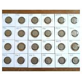 Group of vintage Buffalo Nickel coins in holders