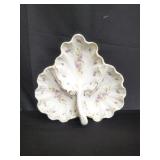 Porcelain marked KPM leaf shaped platter