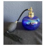 Vintage aurora blue perfume atomizer