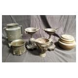 Group of bronze, items, vase etc. Box lot