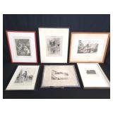 Box of lithographs and engravings