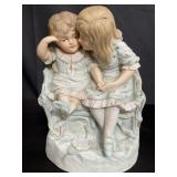 Porcelain figurine brother and sister